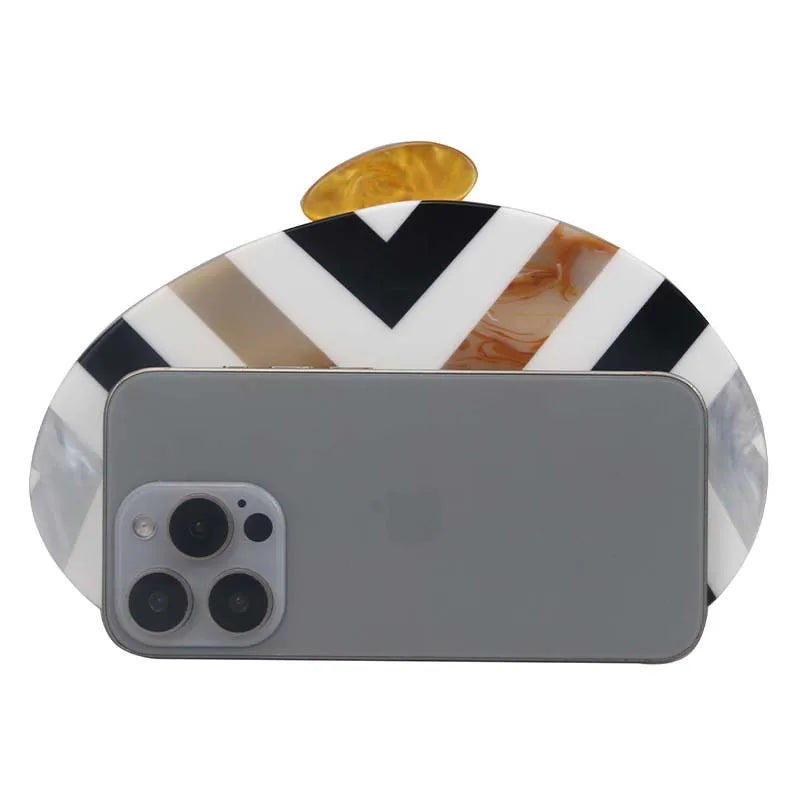 Pearl Acrylic Oval Clutch