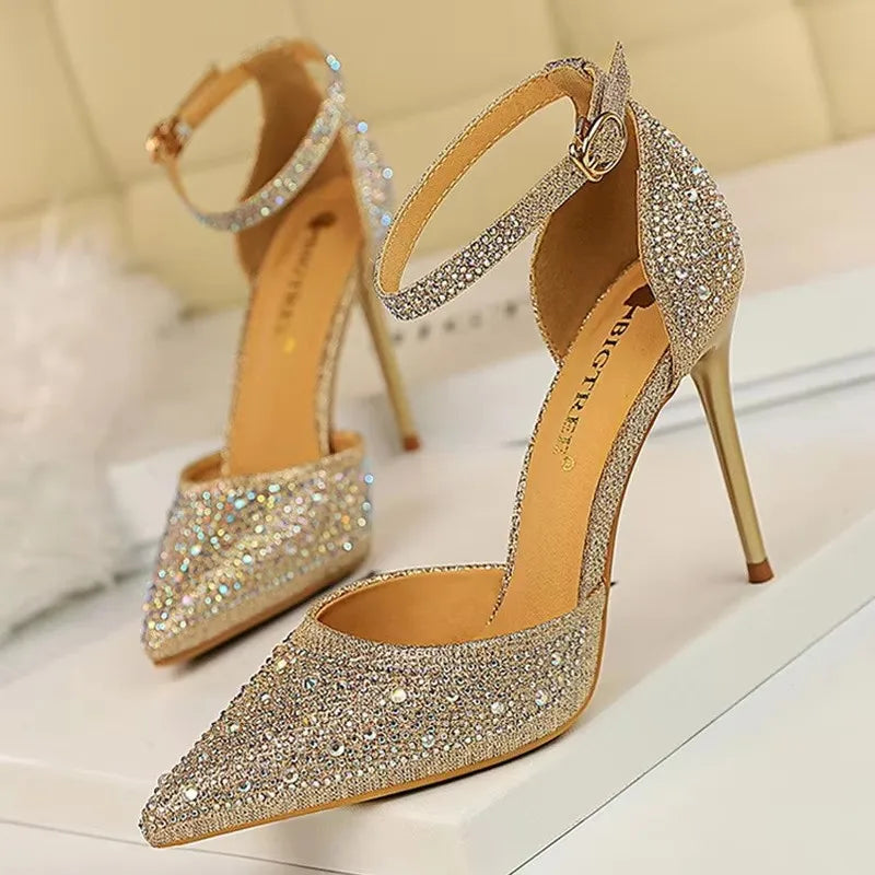 Rhinestone Stiletto Wedding Sandals