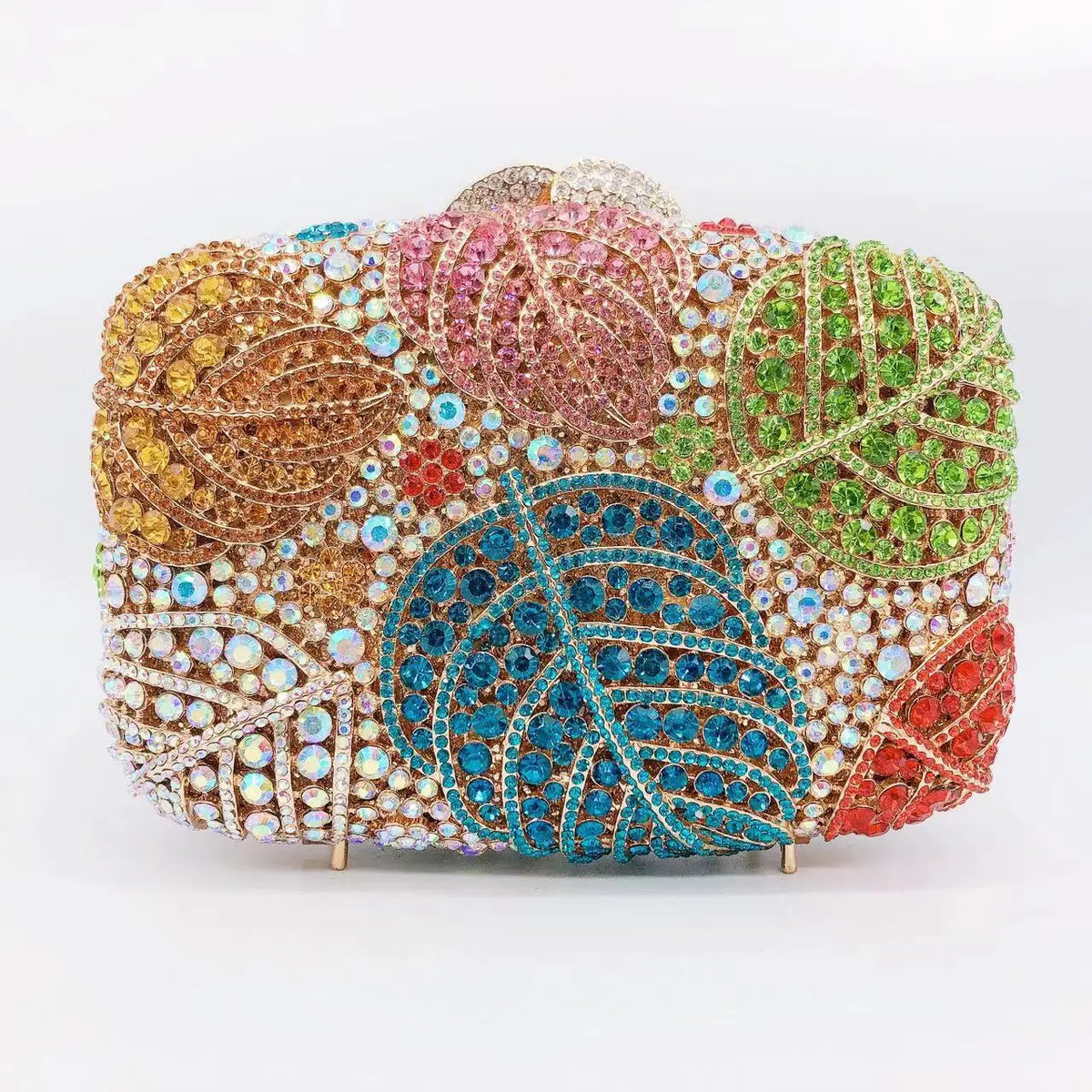 Hollow Rhinestone Tassel Clutch