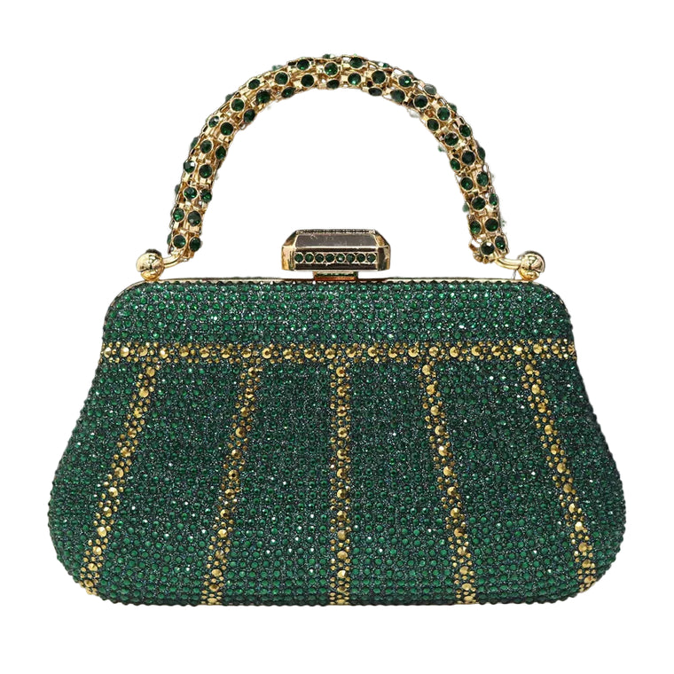 Rhinestone Handle Evening Clutch
