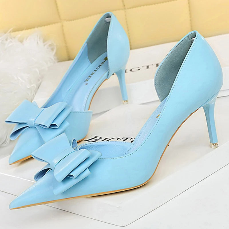 Bow Knot Stiletto Pumps