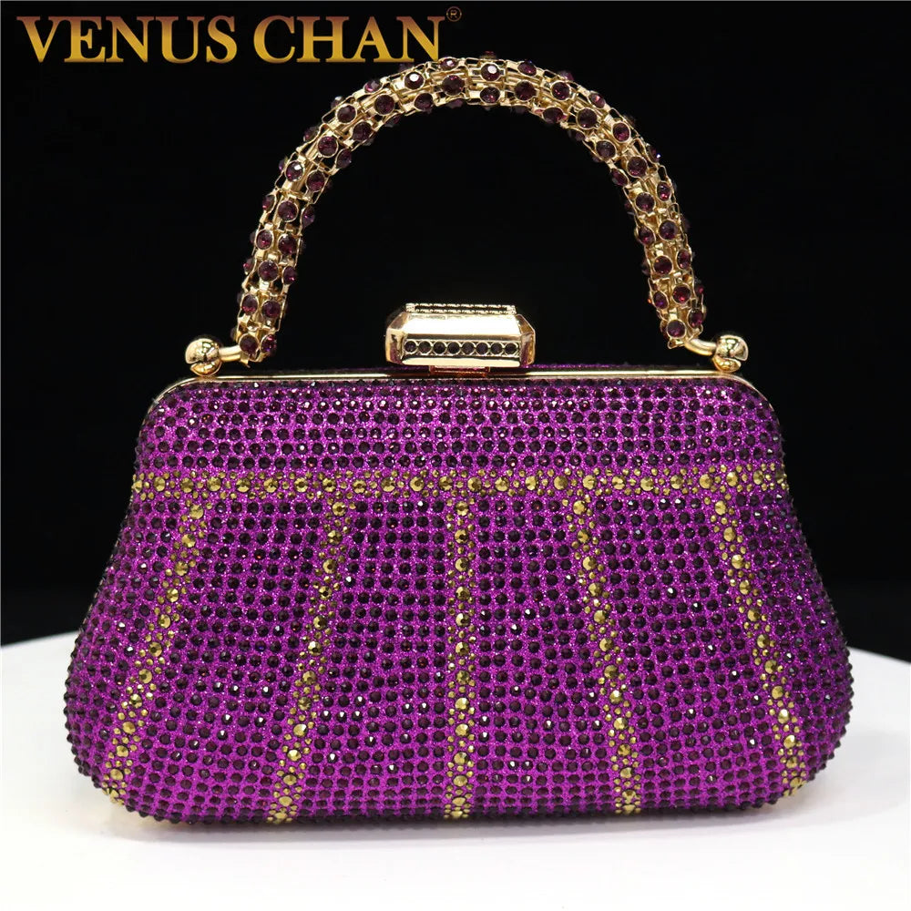 Rhinestone Handle Evening Clutch
