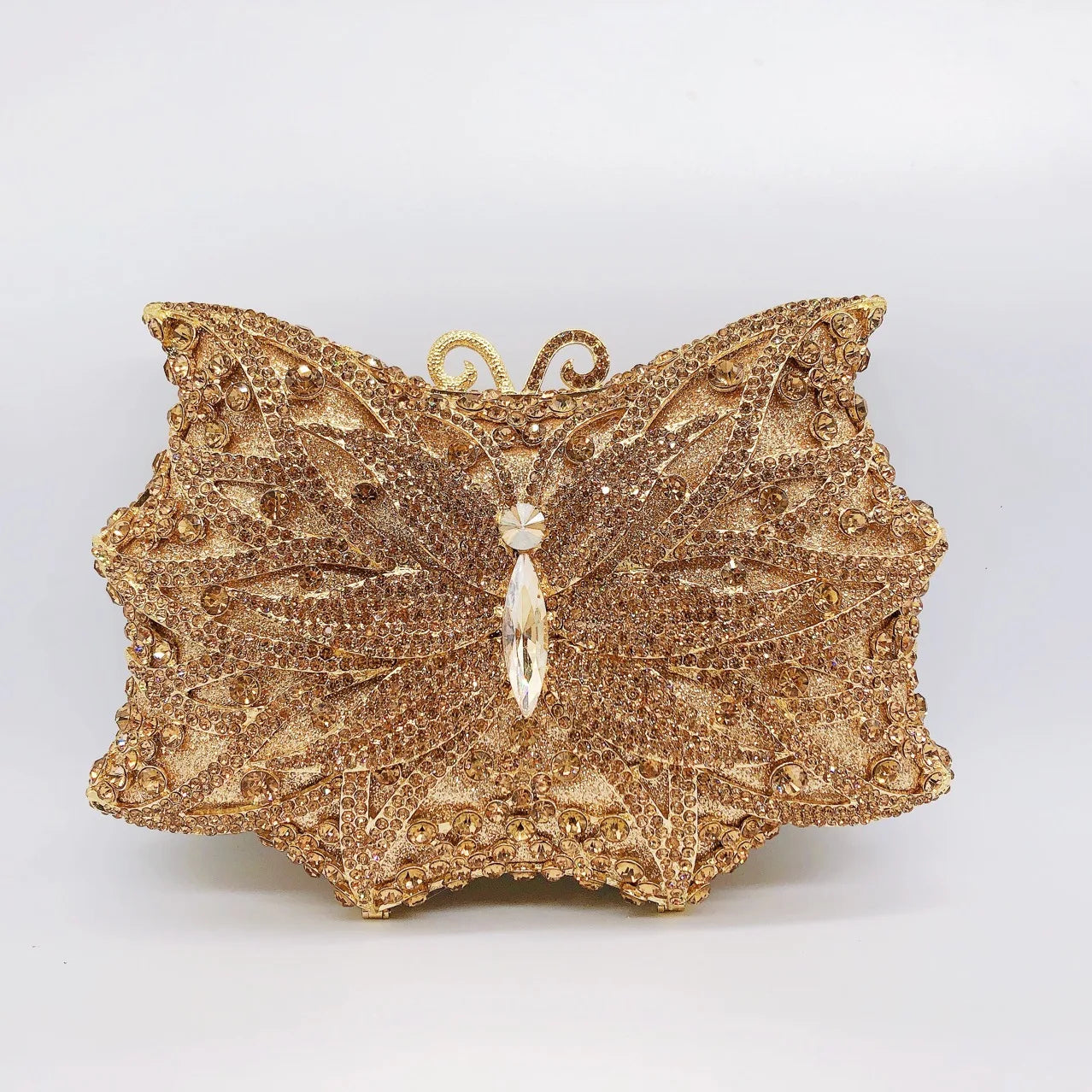 Hollow Rhinestone Tassel Clutch