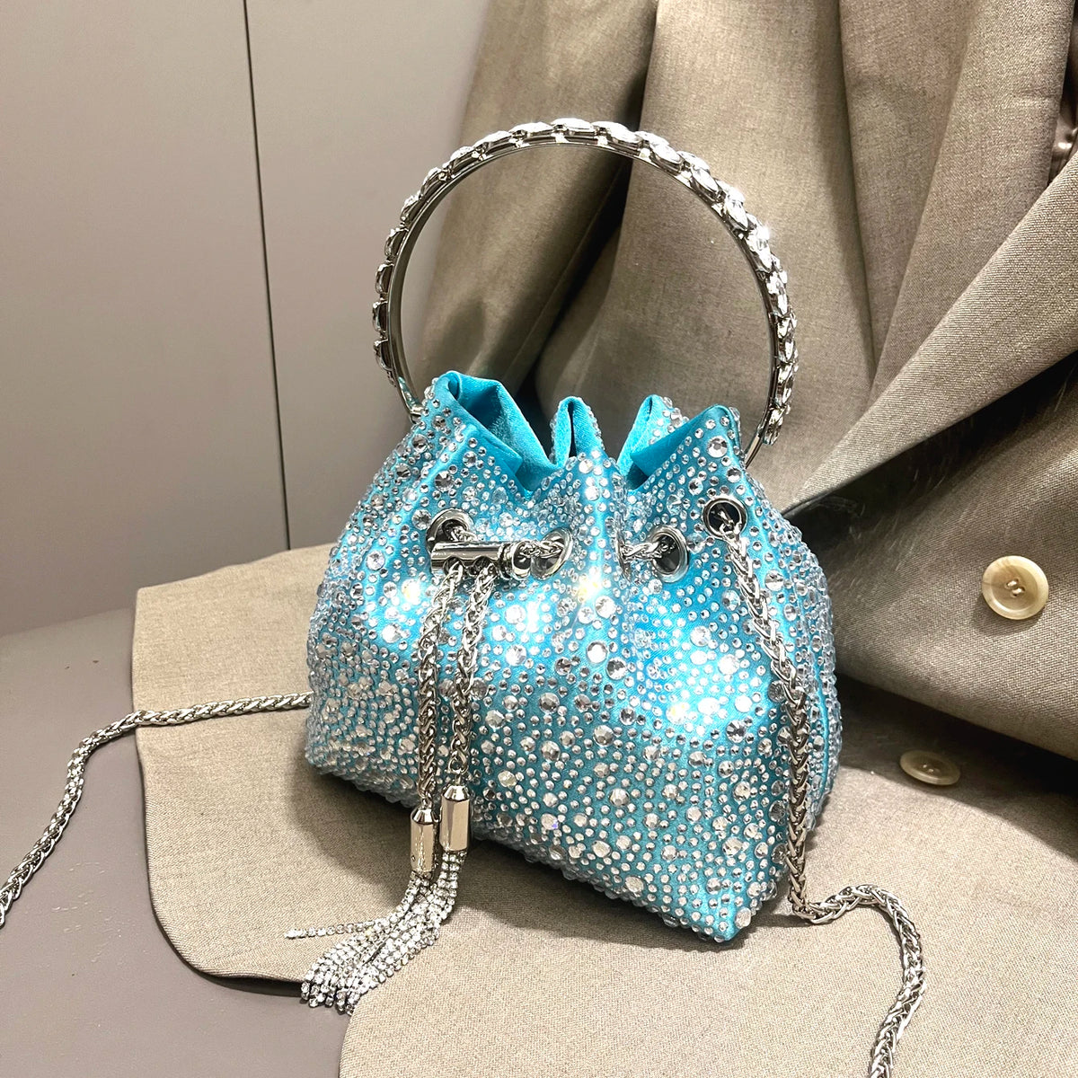 Crystal Bucket Evening Bag