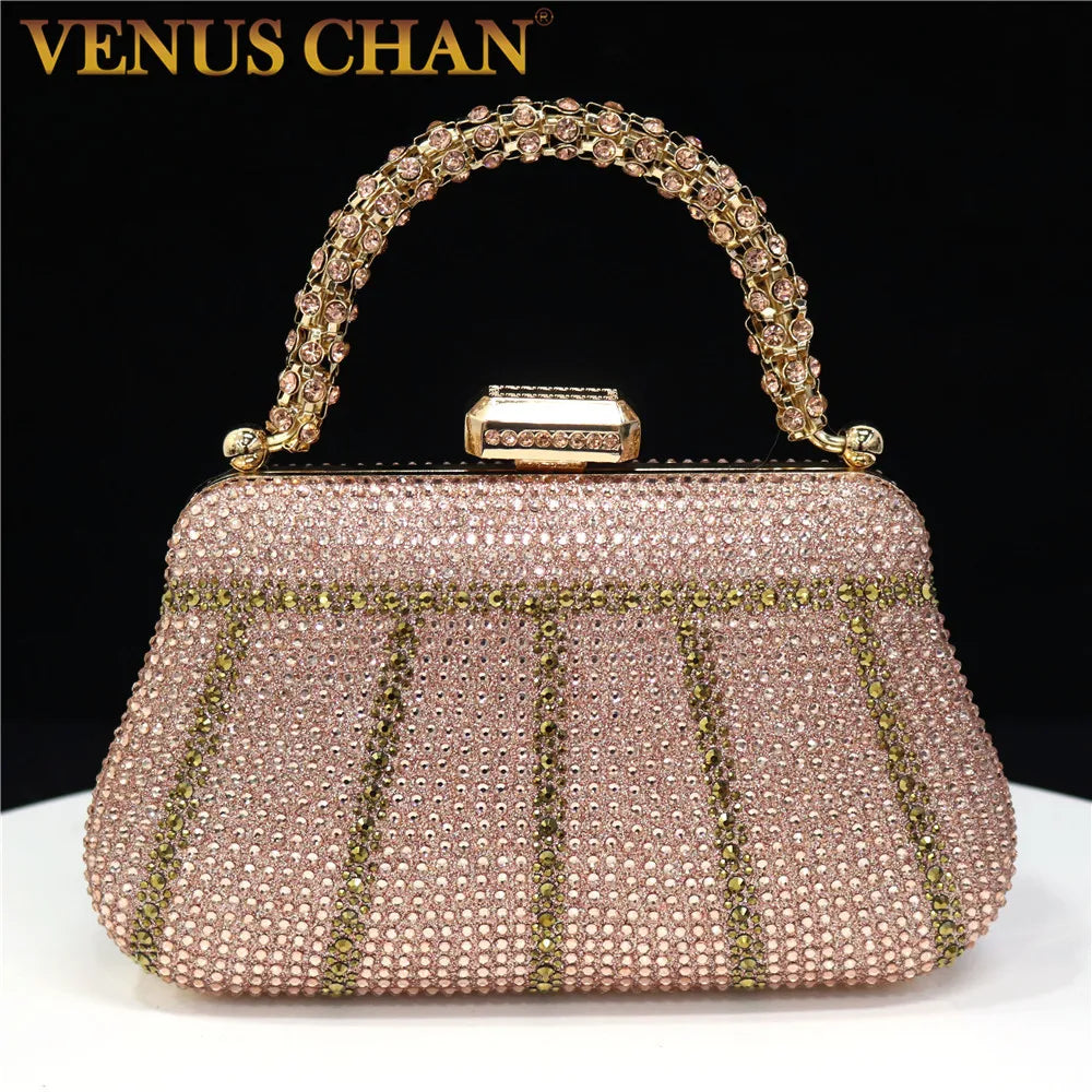 Rhinestone Handle Evening Clutch