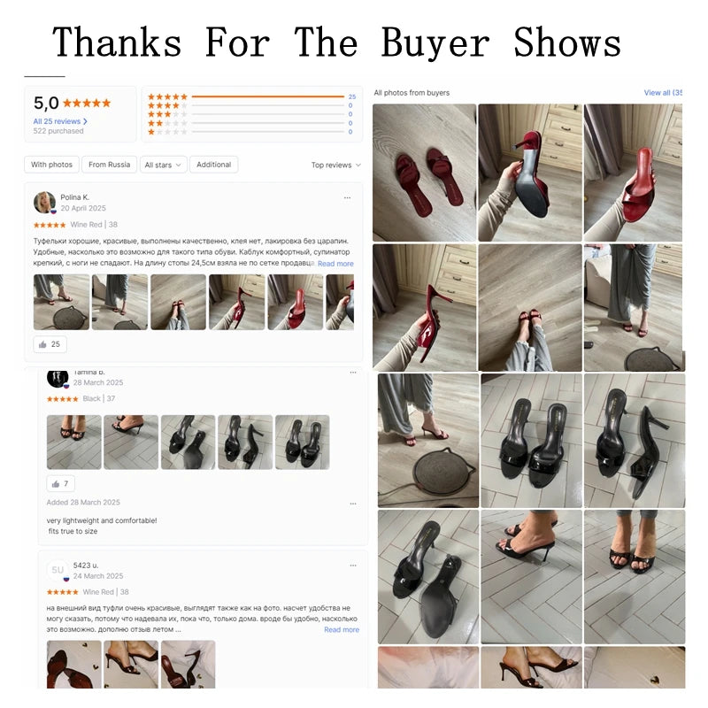 Patent Open Toe Mules