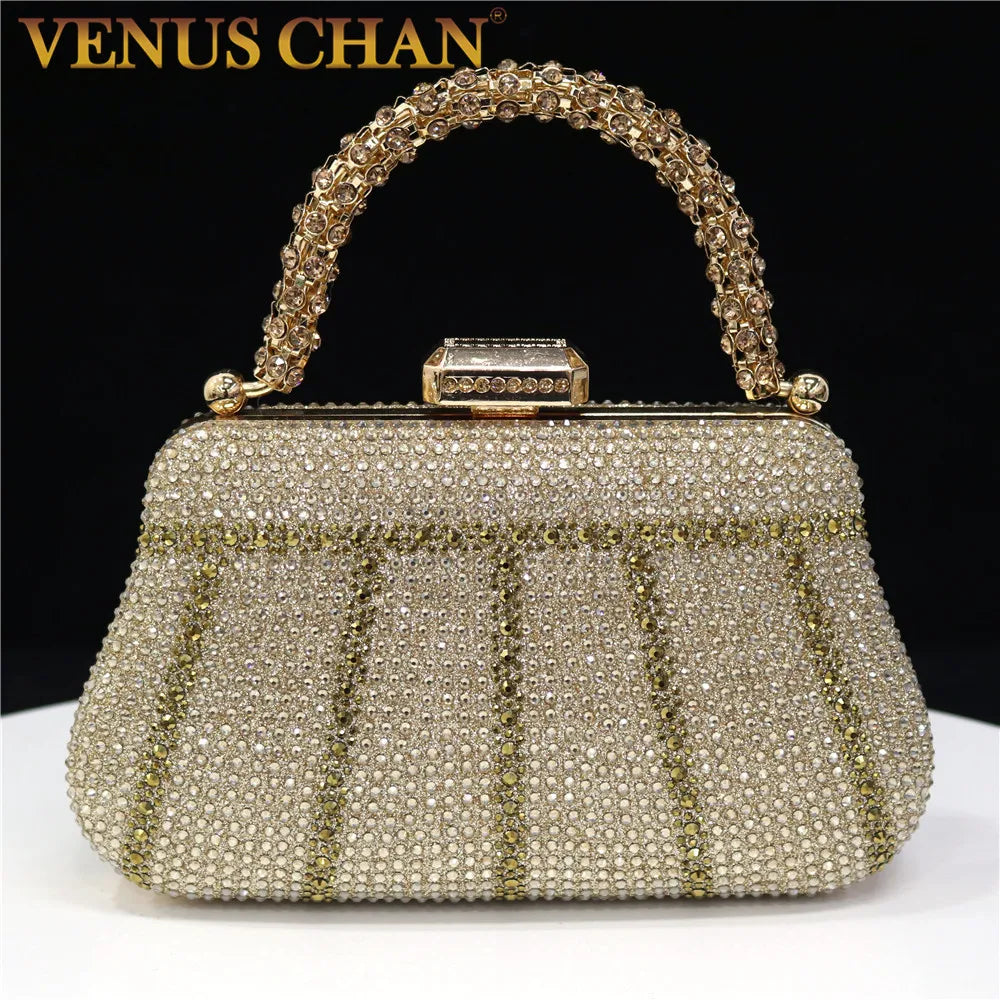Rhinestone Handle Evening Clutch
