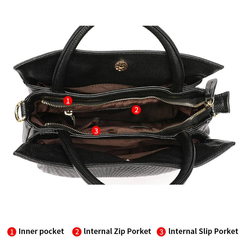 Woven Cowhide Commuter Handbag