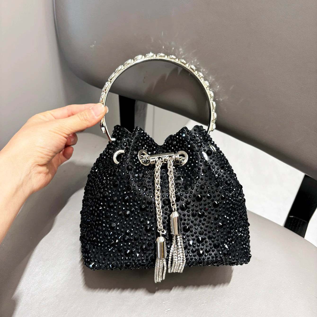 Crystal Bucket Evening Bag