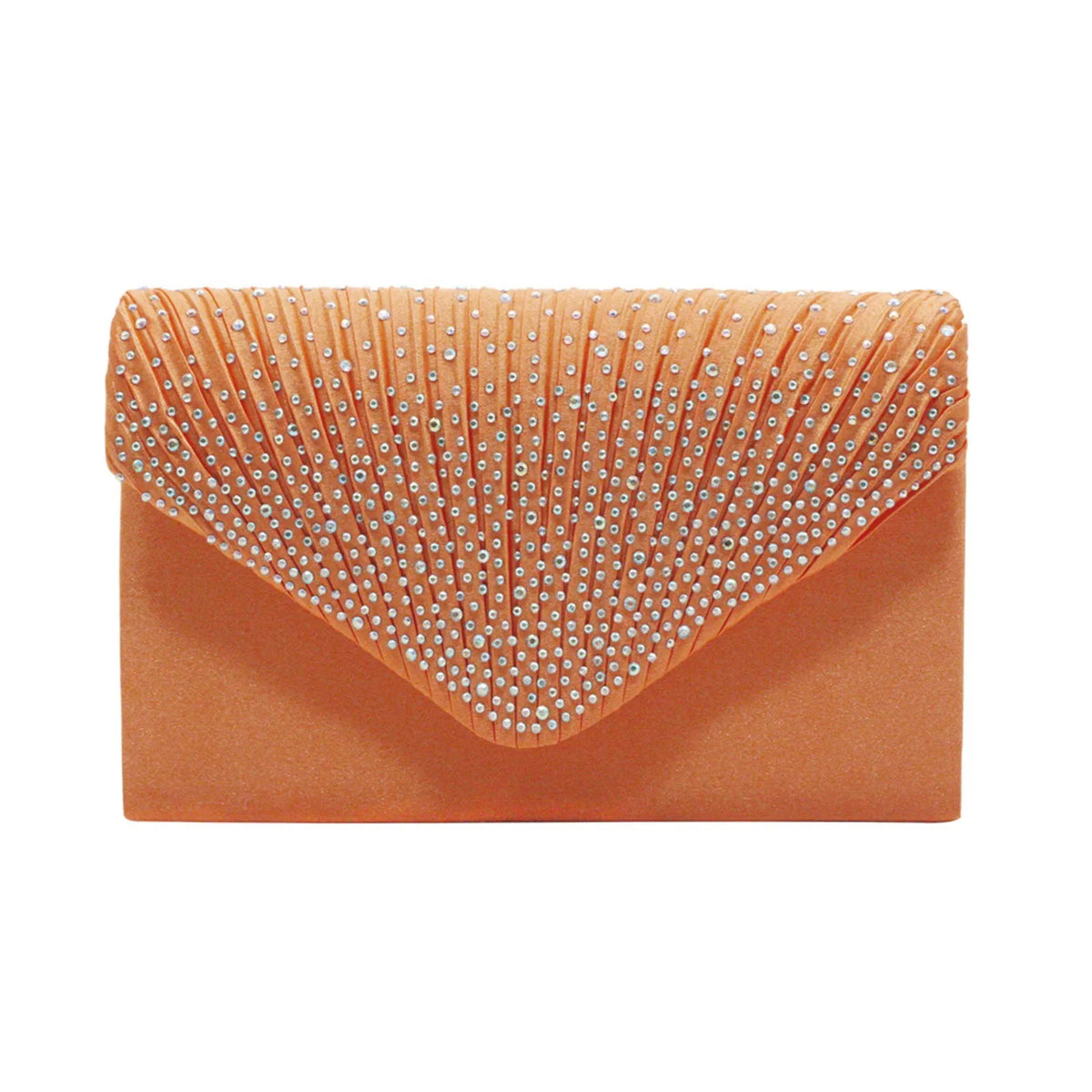 Satin Rhinestone Envelope Clutch