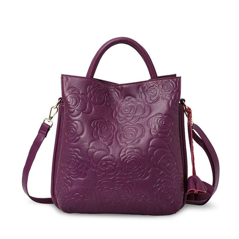 Woven Cowhide Commuter Handbag