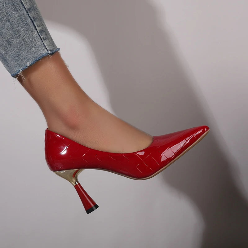 Plaid Embossed Classic Pumps