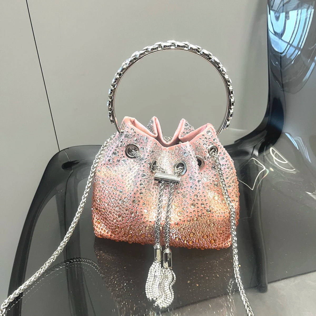 Crystal Bucket Evening Bag