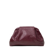 Woven Burgundy Kisslock Clutch