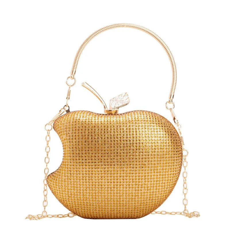 Apple Rhinestone Crystal Clutch