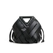 Woven Vegan Leather Tote