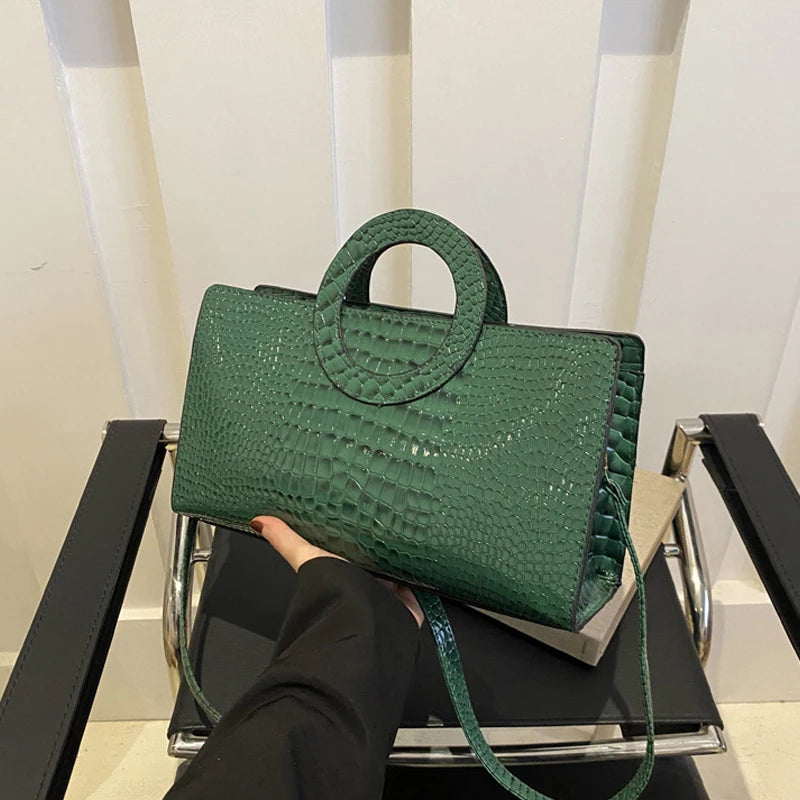 Crocodile Square Shoulder Bag