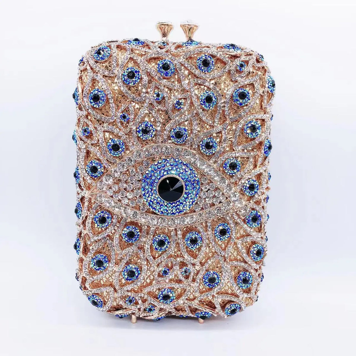 Hollow Rhinestone Tassel Clutch