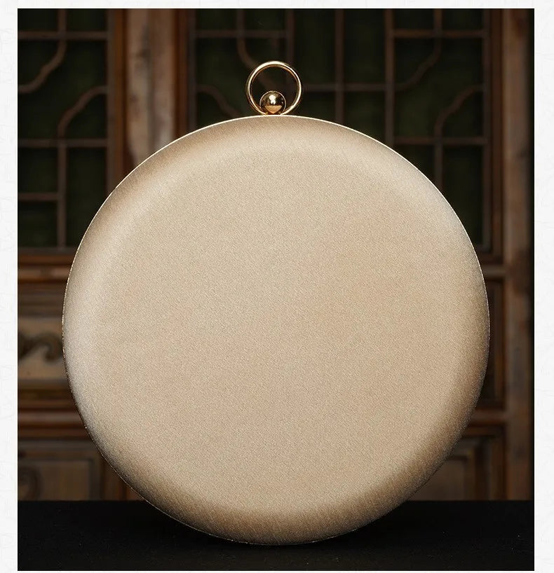 Embroidered Circular Mini Bag