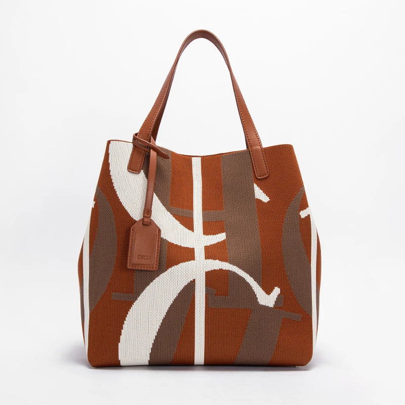 Woven Cotton Bucket Handbag