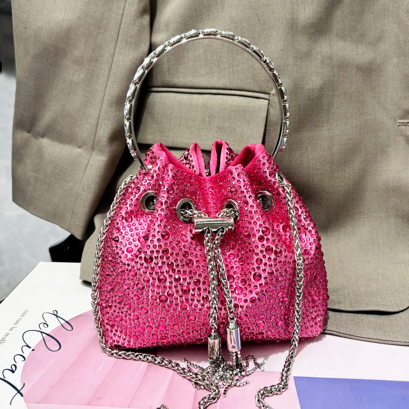 Crystal Bucket Evening Bag