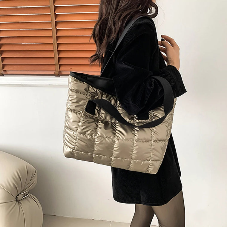 Quilted Padded Shoulder Tote