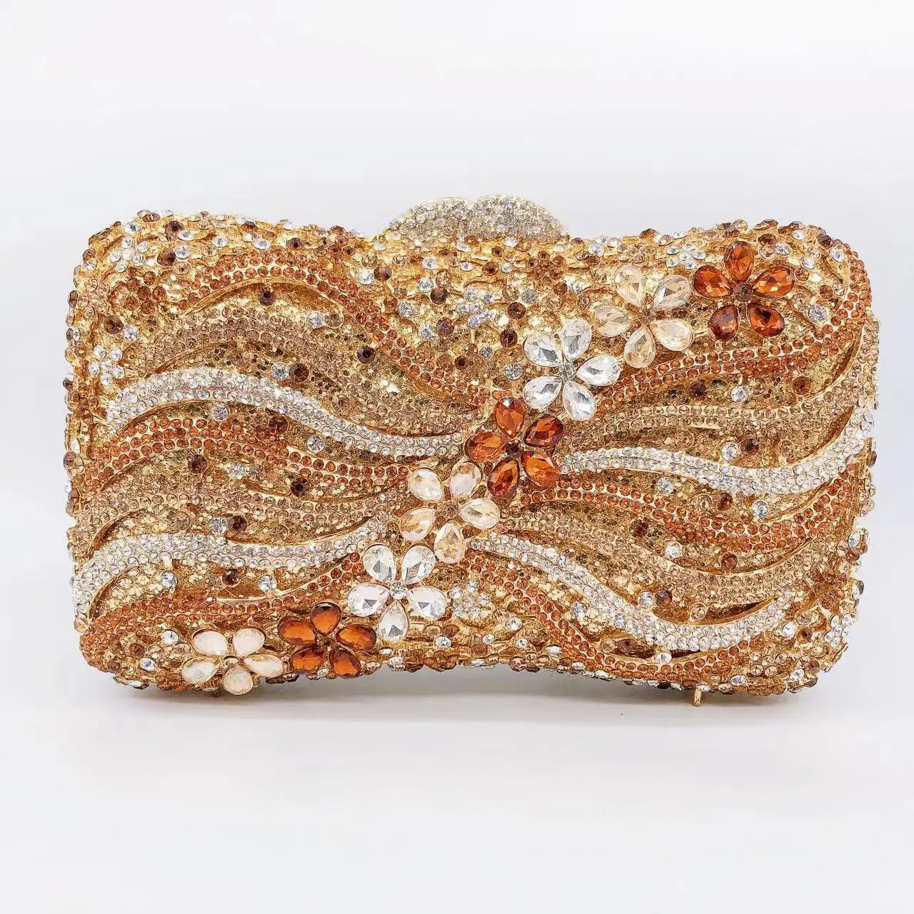 Hollow Rhinestone Tassel Clutch
