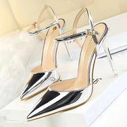Patent Stiletto Evening Pumps