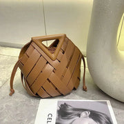 Woven Vegan Leather Tote