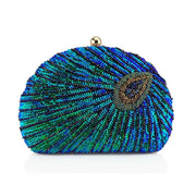Embroidered Shell Sequin Clutch