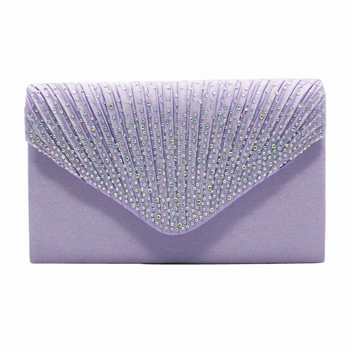 Satin Rhinestone Envelope Clutch