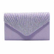 Satin Rhinestone Envelope Clutch