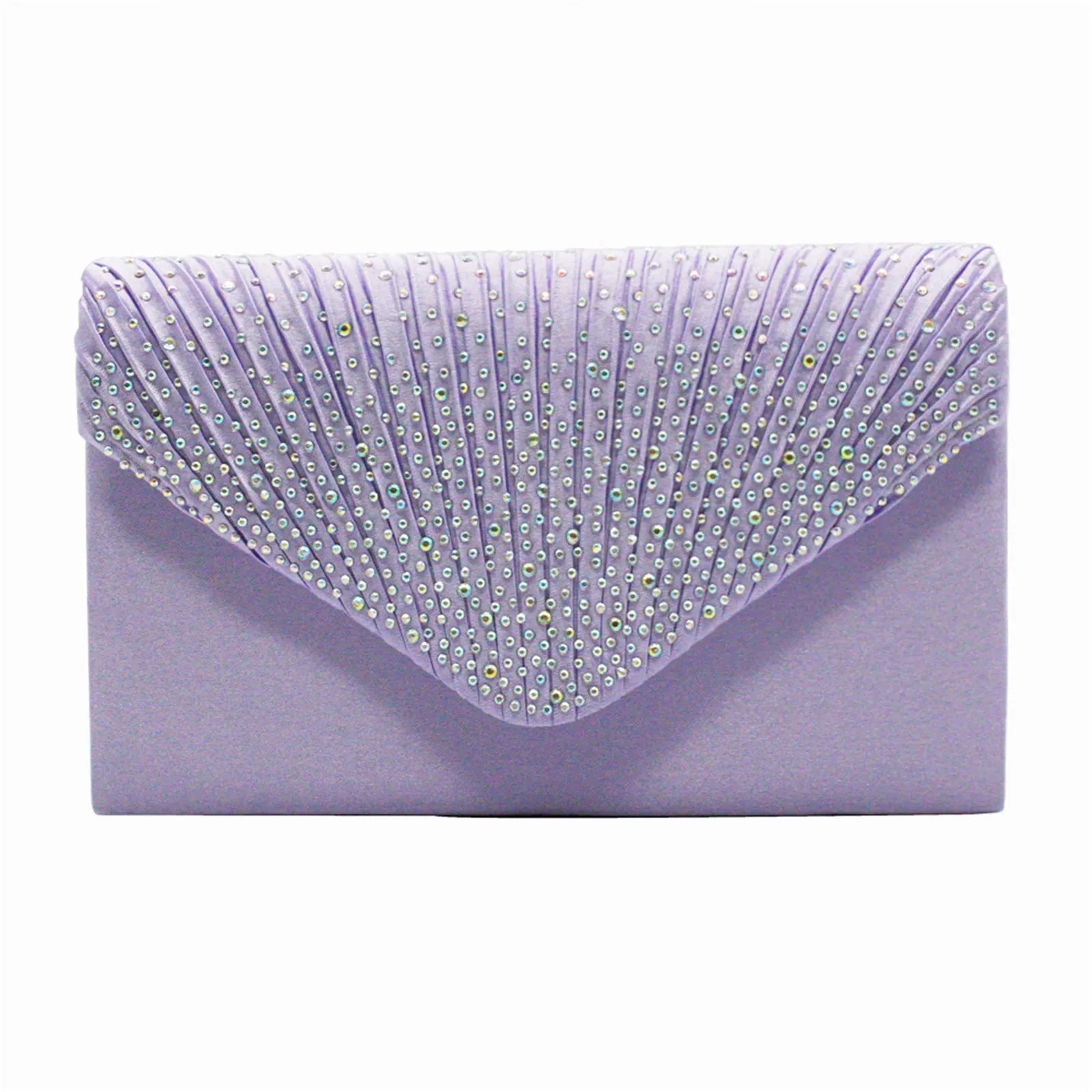 Women'S Fashion Elegant Clutches Trend Satin Rhinestone Shoulder Bag With Thin Chain Party Banquet Dress Matching Evening Bags