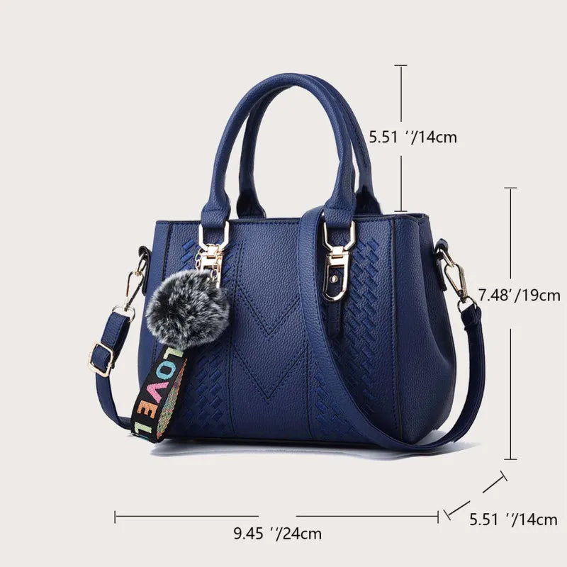 Fur Accent Satchel Bag