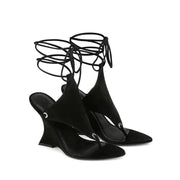Lace Up Wedge Sandals