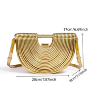 Handwoven Half Moon Handbag