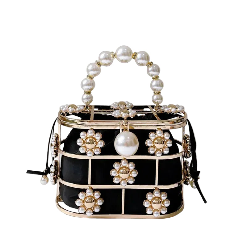 Pearl Metallic Bucket Clutch