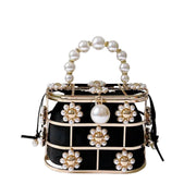Pearl Metallic Bucket Clutch