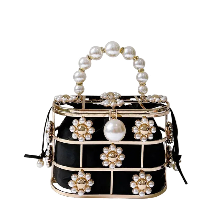 Pearl Metallic Bucket Clutch