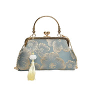 Embroidered Silk Square Clutch