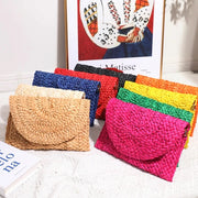 Straw Knitted Envelope Clutch