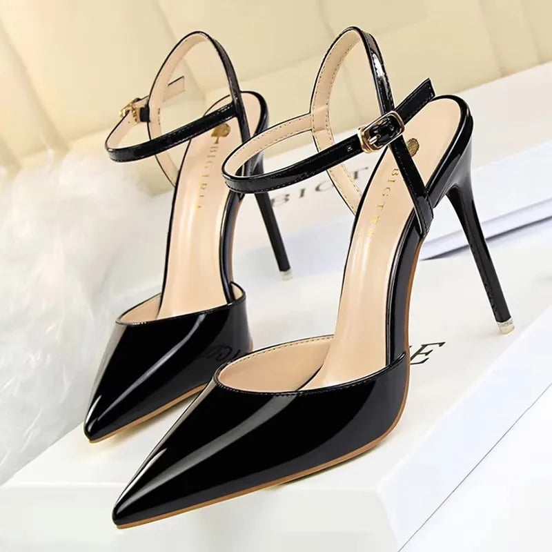 Patent Stiletto Evening Pumps