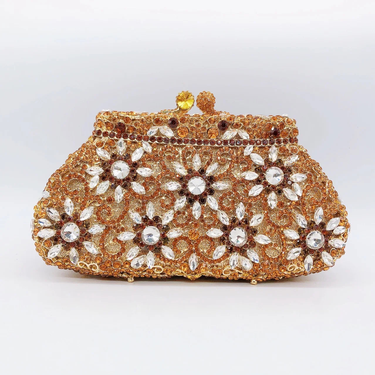 Hollow Rhinestone Tassel Clutch