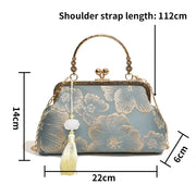 Embroidered Silk Square Clutch