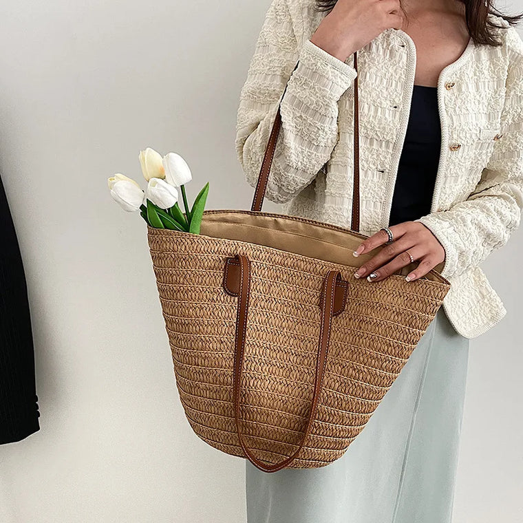 Woven Straw Beach Tote