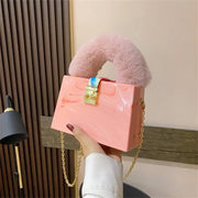 Faux Fur Box Clutch