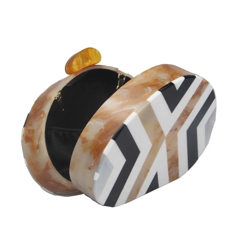 Pearl Acrylic Oval Clutch