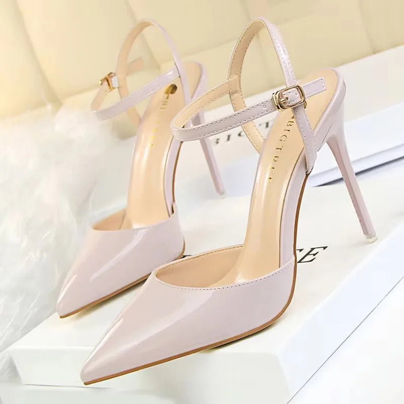 Patent Stiletto Evening Pumps