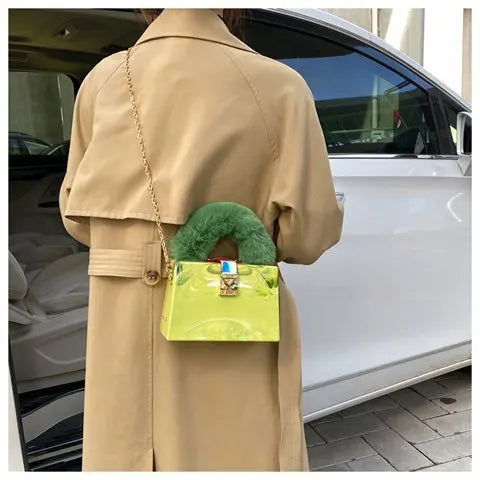 Faux Fur Box Clutch