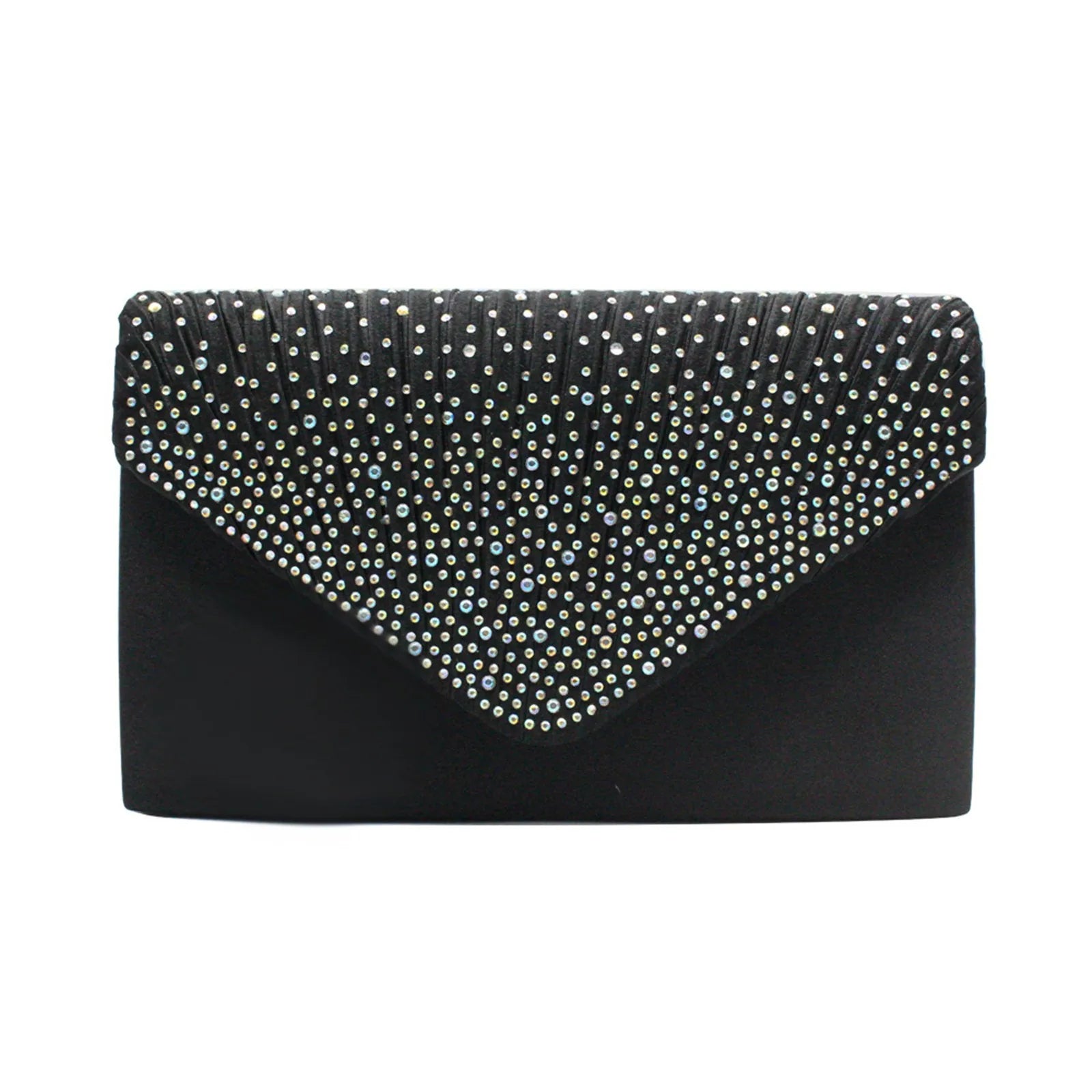 Women'S Fashion Elegant Clutches Trend Satin Rhinestone Shoulder Bag With Thin Chain Party Banquet Dress Matching Evening Bags